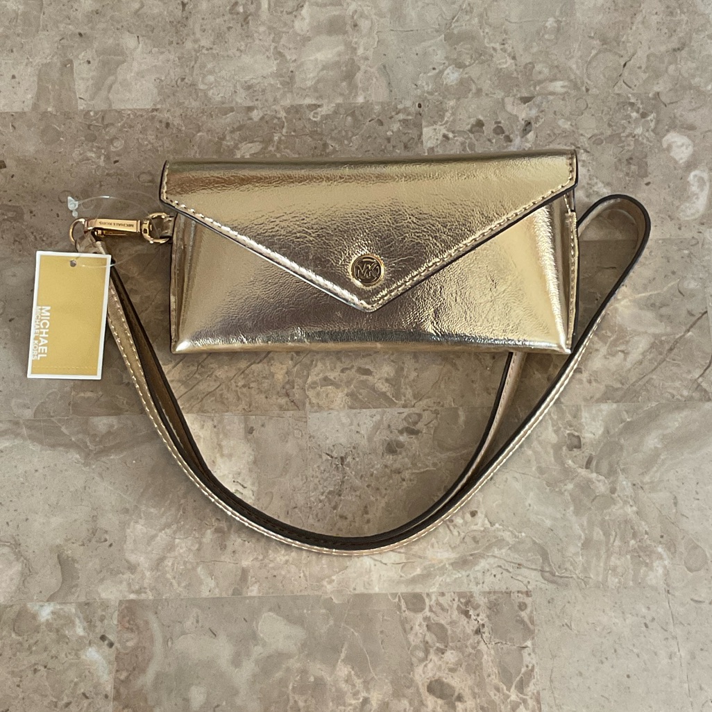 Michael Kors Metallic Gold Jet Set Glasses Case